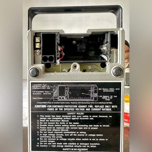 Triplett Model 60-NA Type 2 Taut Band VOM Analog Portable Handheld MultiMeter - Picture 10 of 11